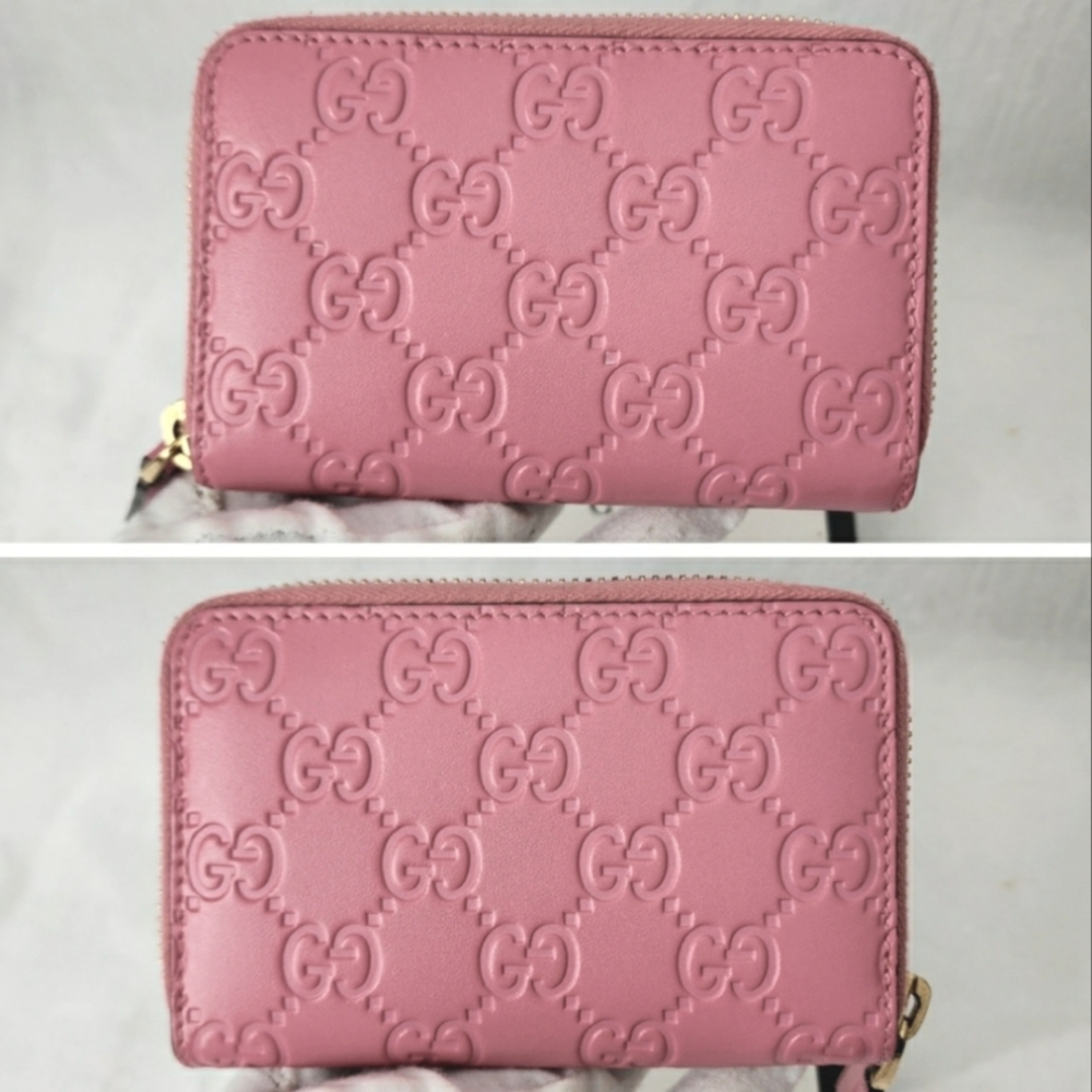Gucci Pink Guccissima Leather Ziparound Wallet EUC - Picture 6 of 9